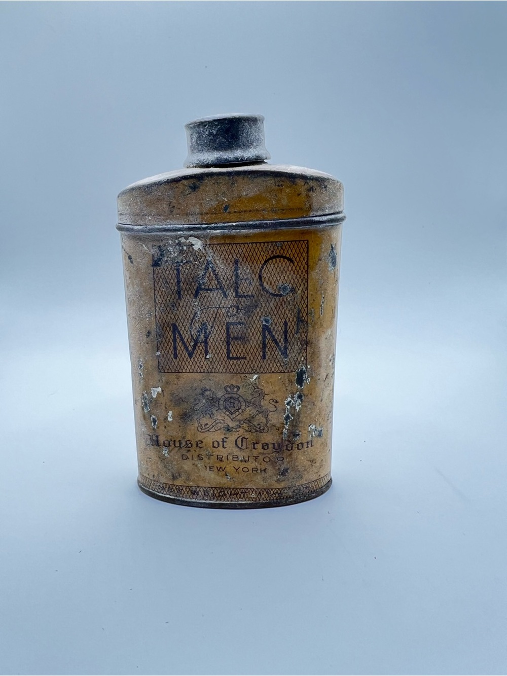 Talc for Men - Brown Vintage Tin (empty)